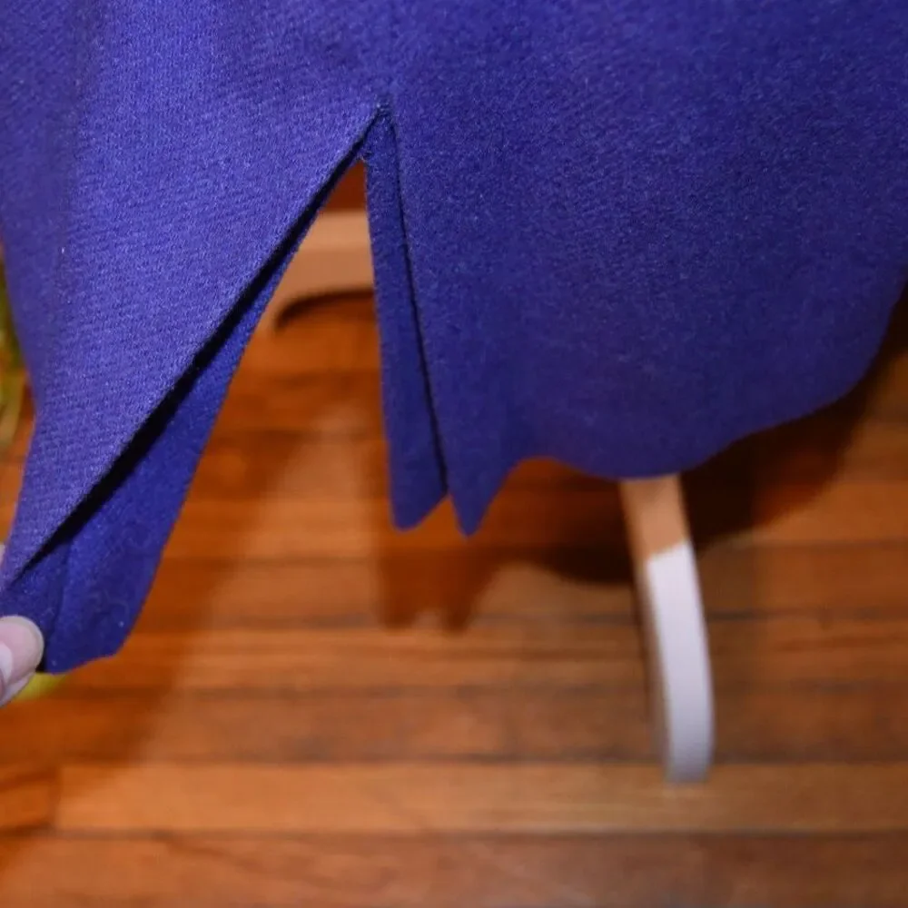 Vintage 80s-90s Step by Step Wool Lined Pencil Skirt Blue-Purple Size M-L